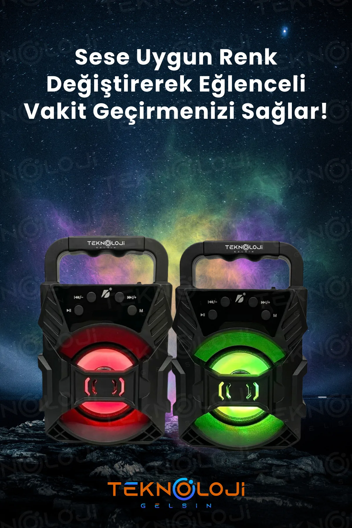 Taşınabilir Ses Bombası Led Işıklı Extra Bass