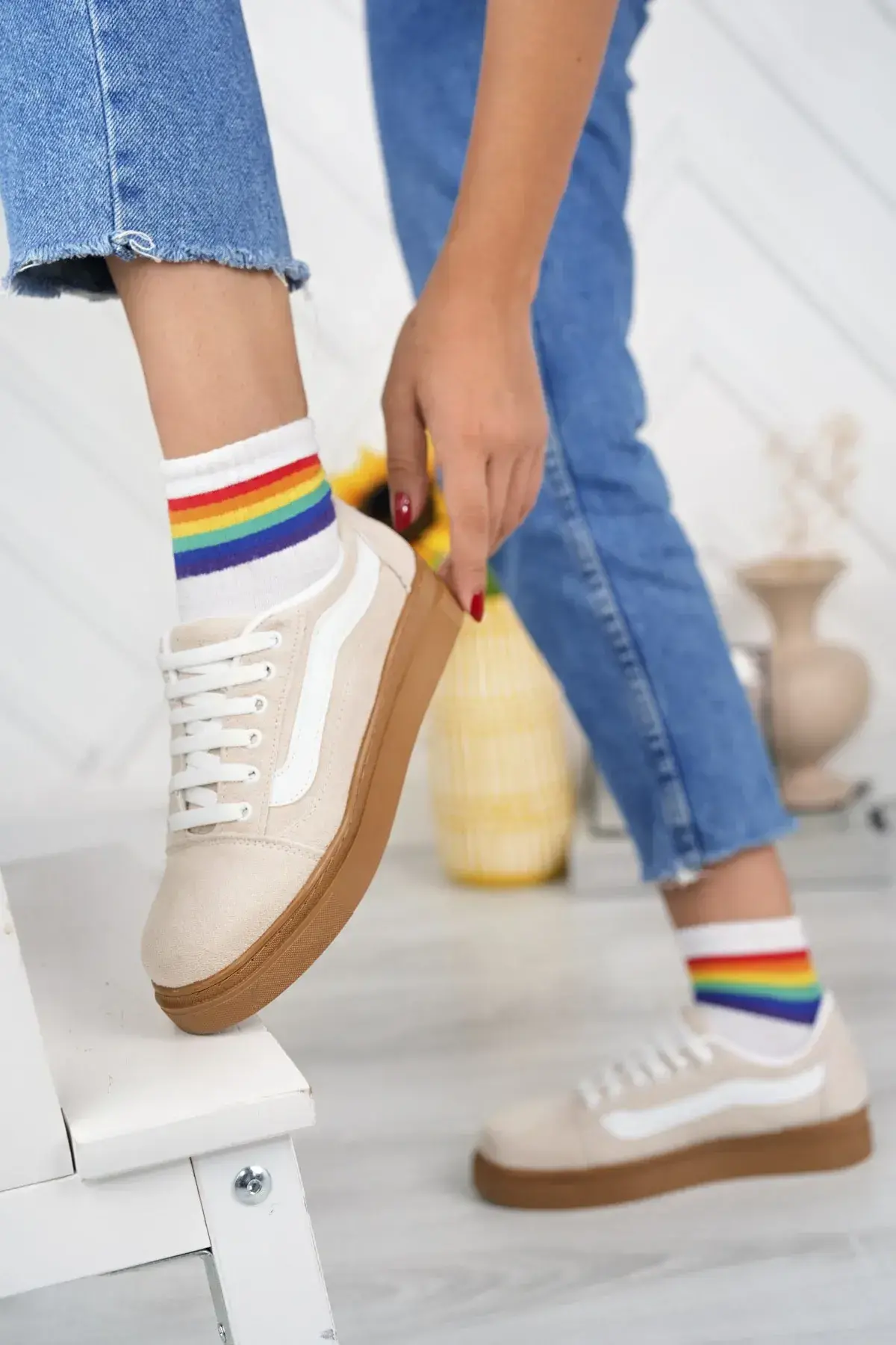 Vans Krem Günlük Ayakkabı 9091VNS