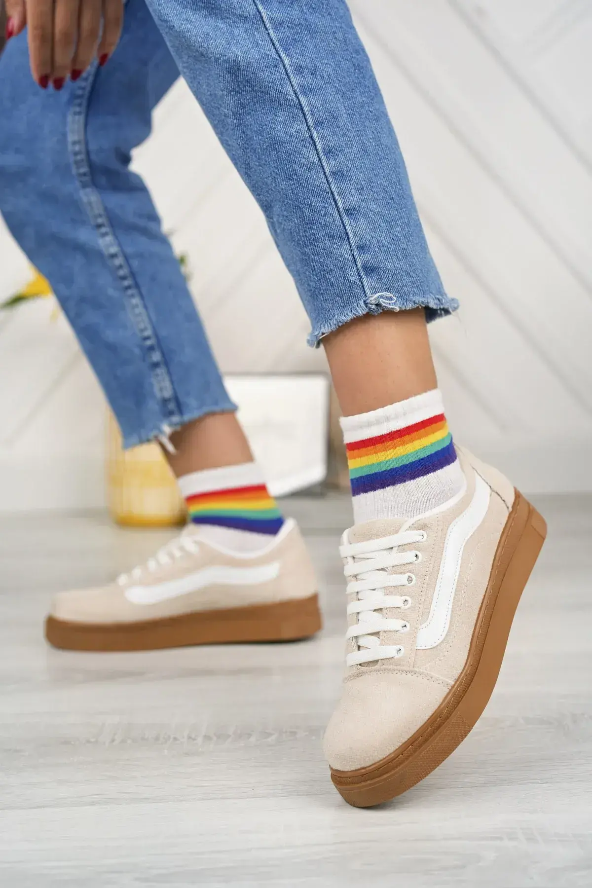 Vans Krem Günlük Ayakkabı 9091VNS